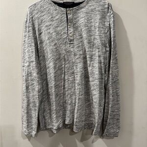 Banana Republic Heathered Gray Long Sleeve Henley